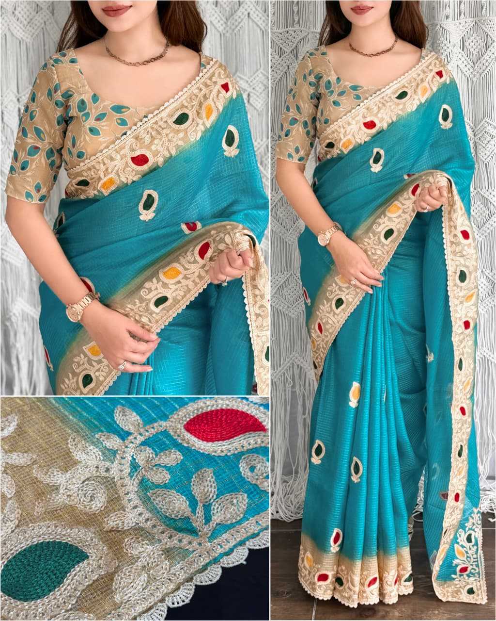 Koyal Kota Chex Printed Saree