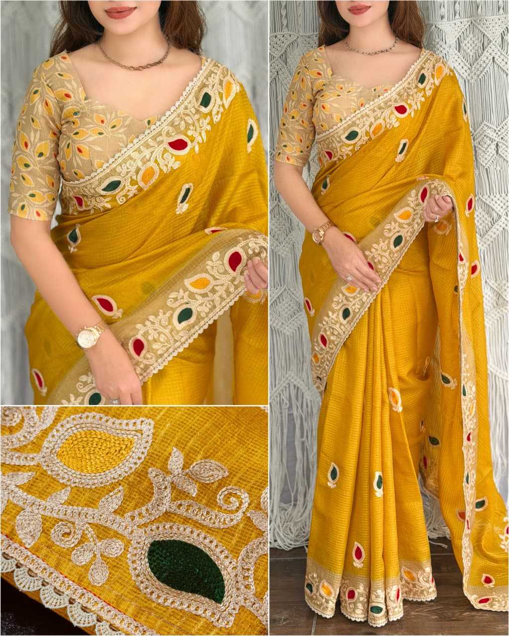 Koyal Kota Chex Printed Saree