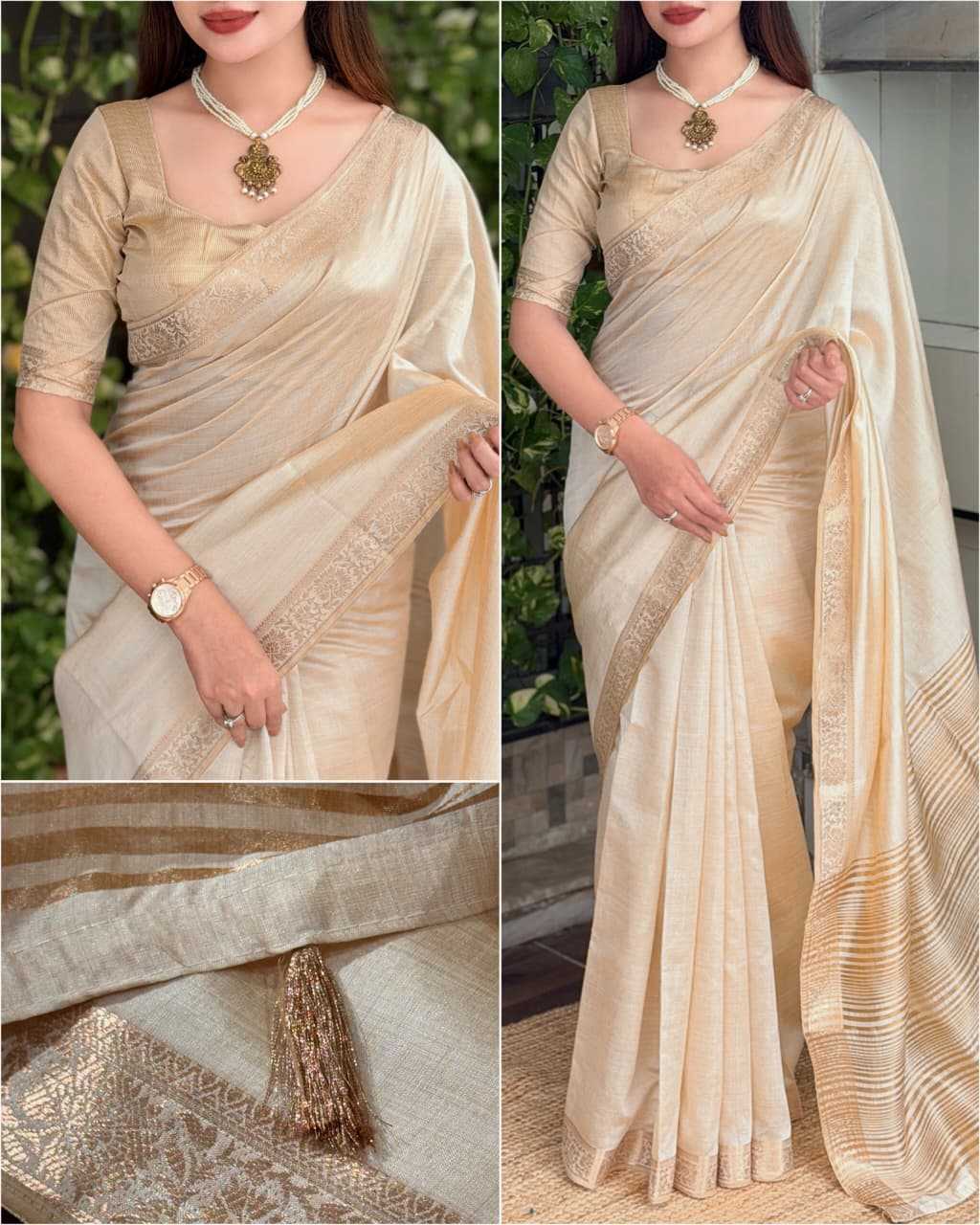Kusum Cotton Zari Border Saree