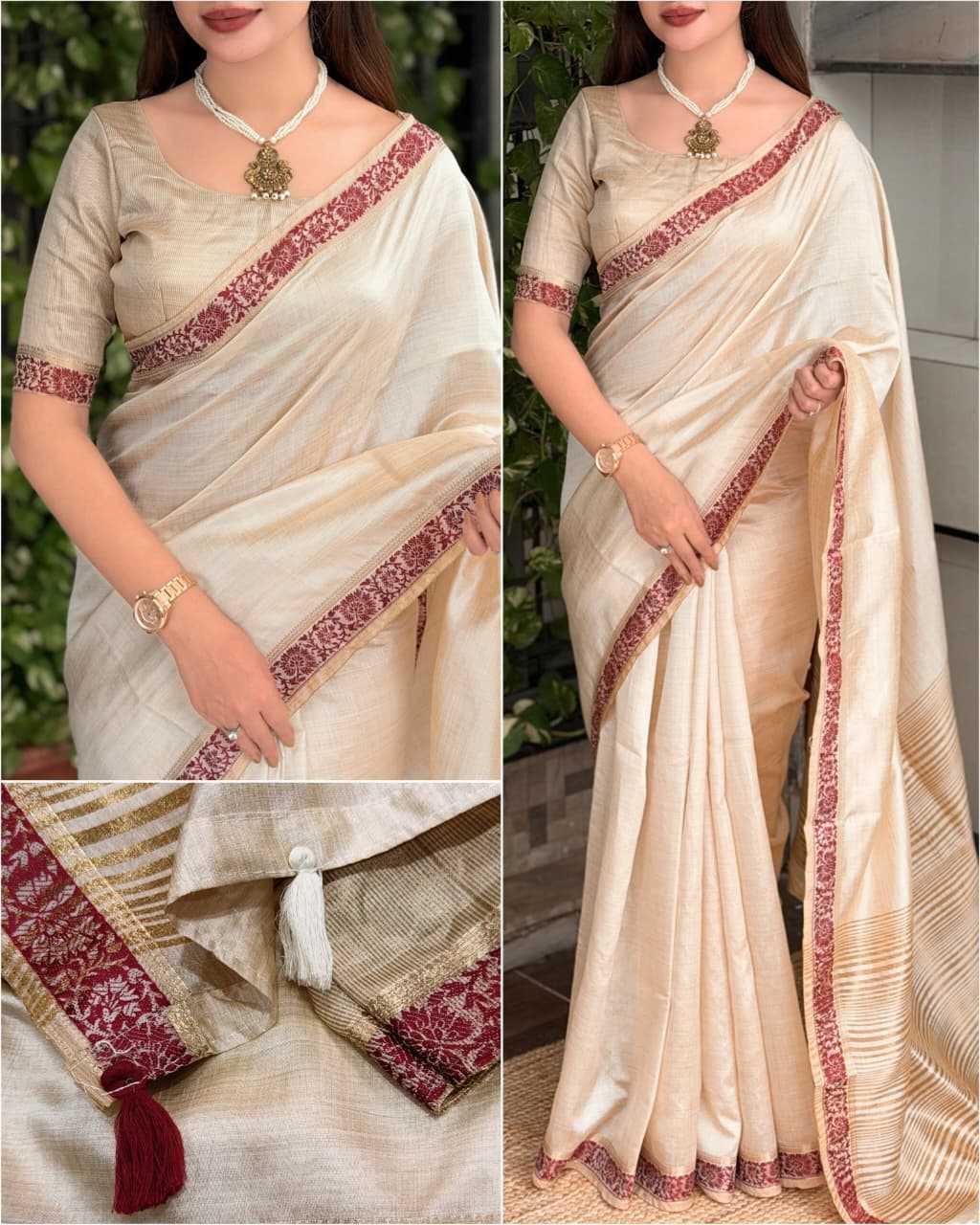 Kusum Cotton Zari Border Saree