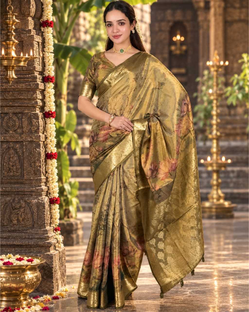 Lotus Tissue Silk Traditional Saree