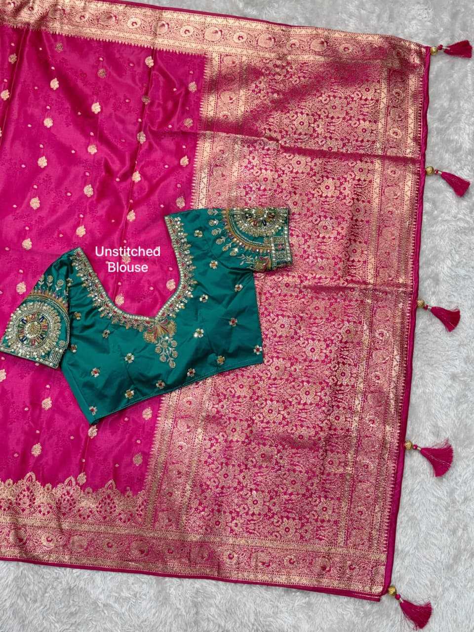 Maharani Indian Satin Silk Banarasi Saree