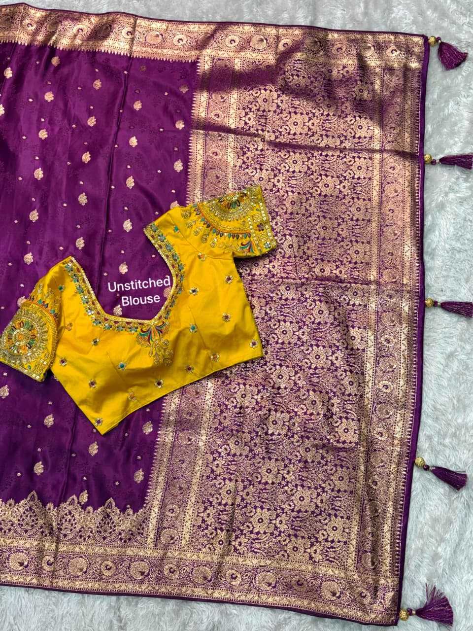 Maharani Indian Satin Silk Banarasi Saree