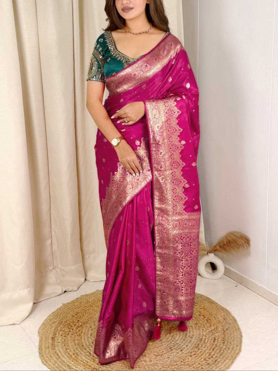 Maharani Indian Satin Silk Banarasi Saree