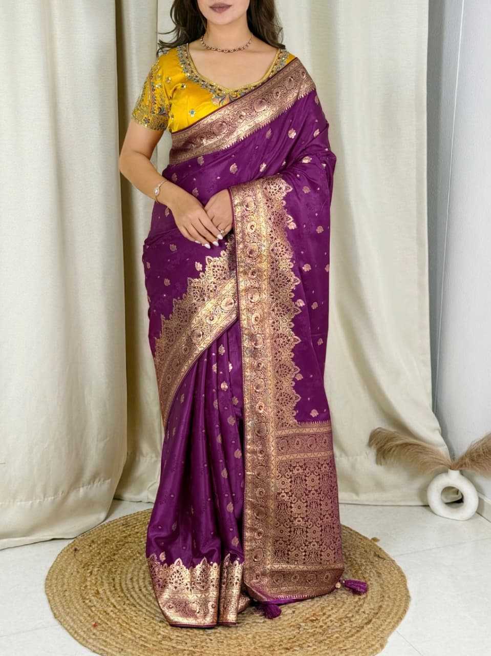 Maharani Indian Satin Silk Banarasi Saree