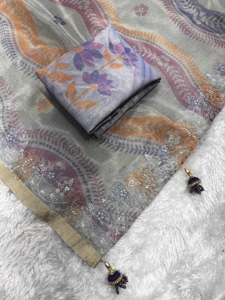Narangi Cotton Printed Saree