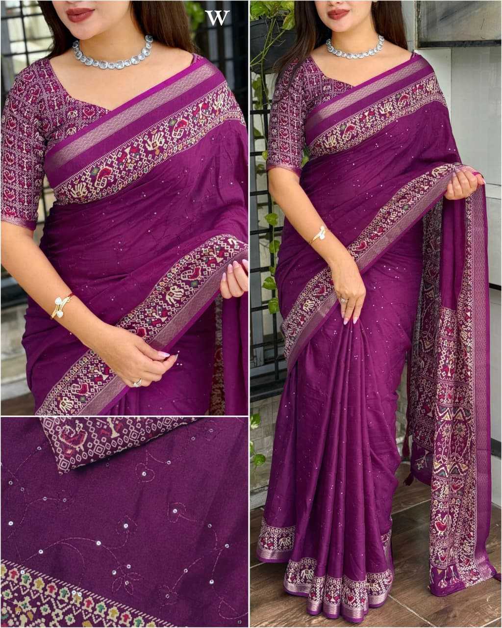 Neno Banana Cotton Ajrakh Saree
