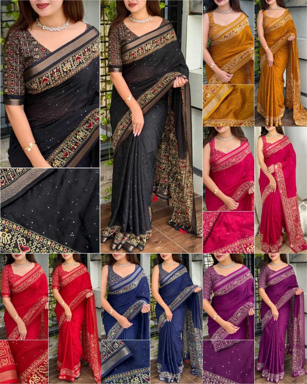 Neno Banana Cotton Ajrakh Saree