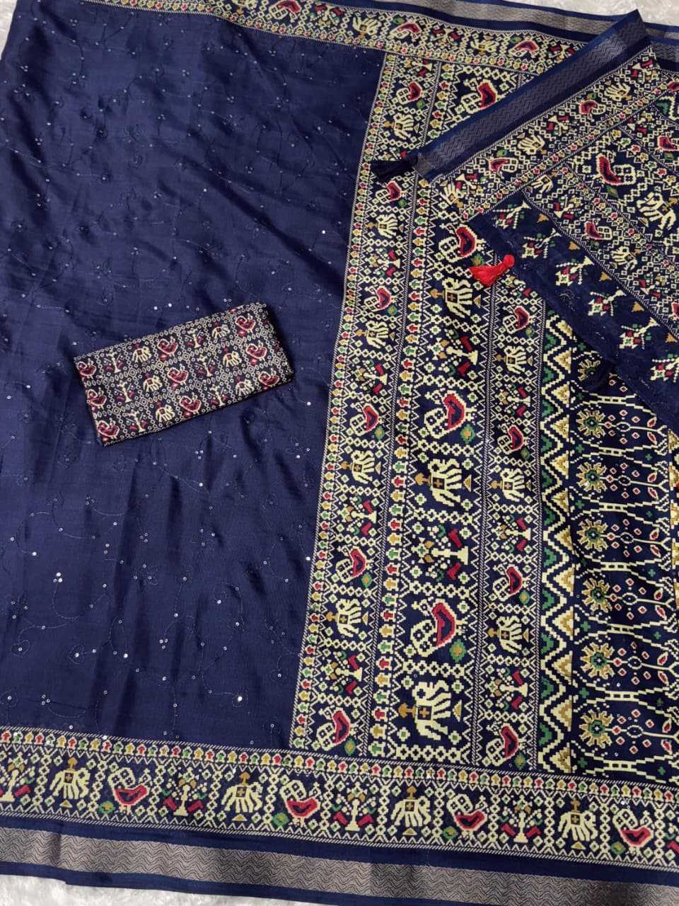Neno Banana Cotton Ajrakh Saree
