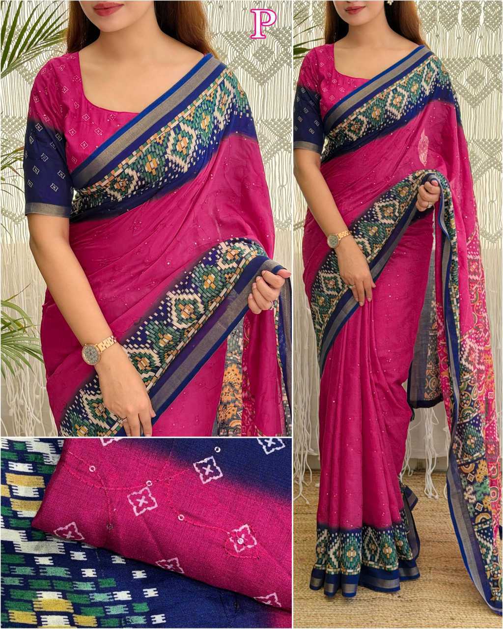 Cotton Sequence Saree