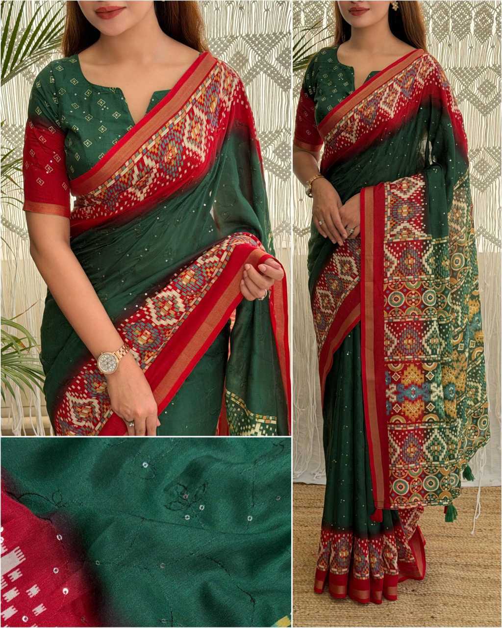 Cotton Sequence Saree