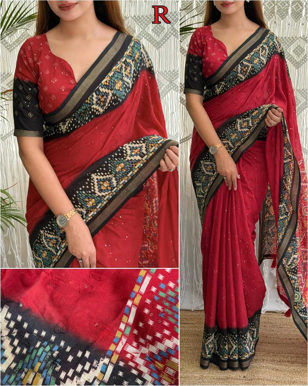 Cotton Sequence Saree