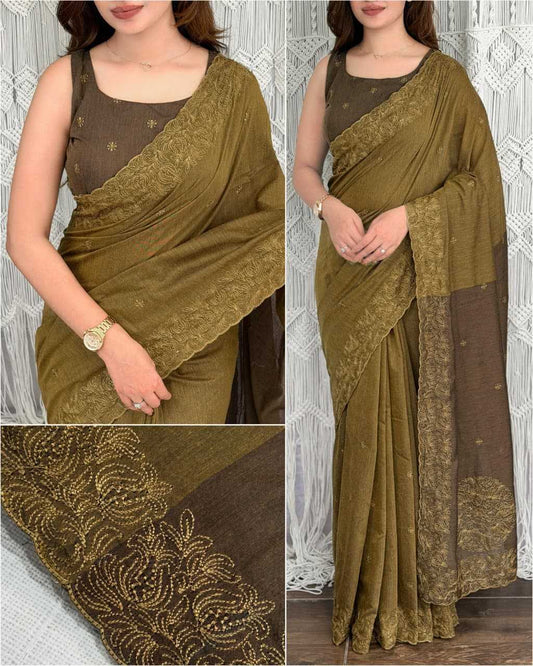 Nethra Cotton Embroidered Saree