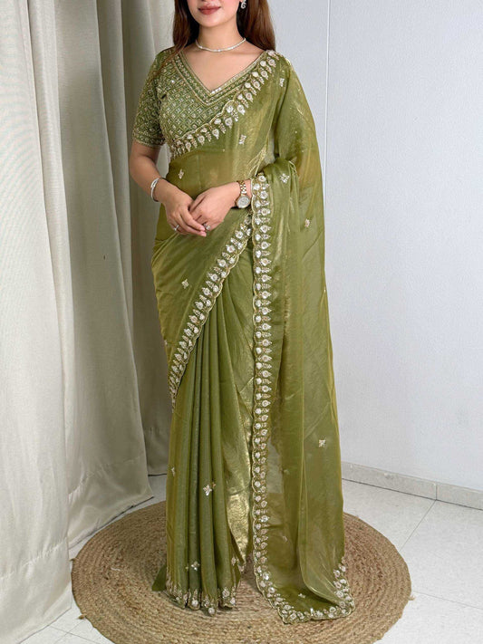 Satin Designer Saree