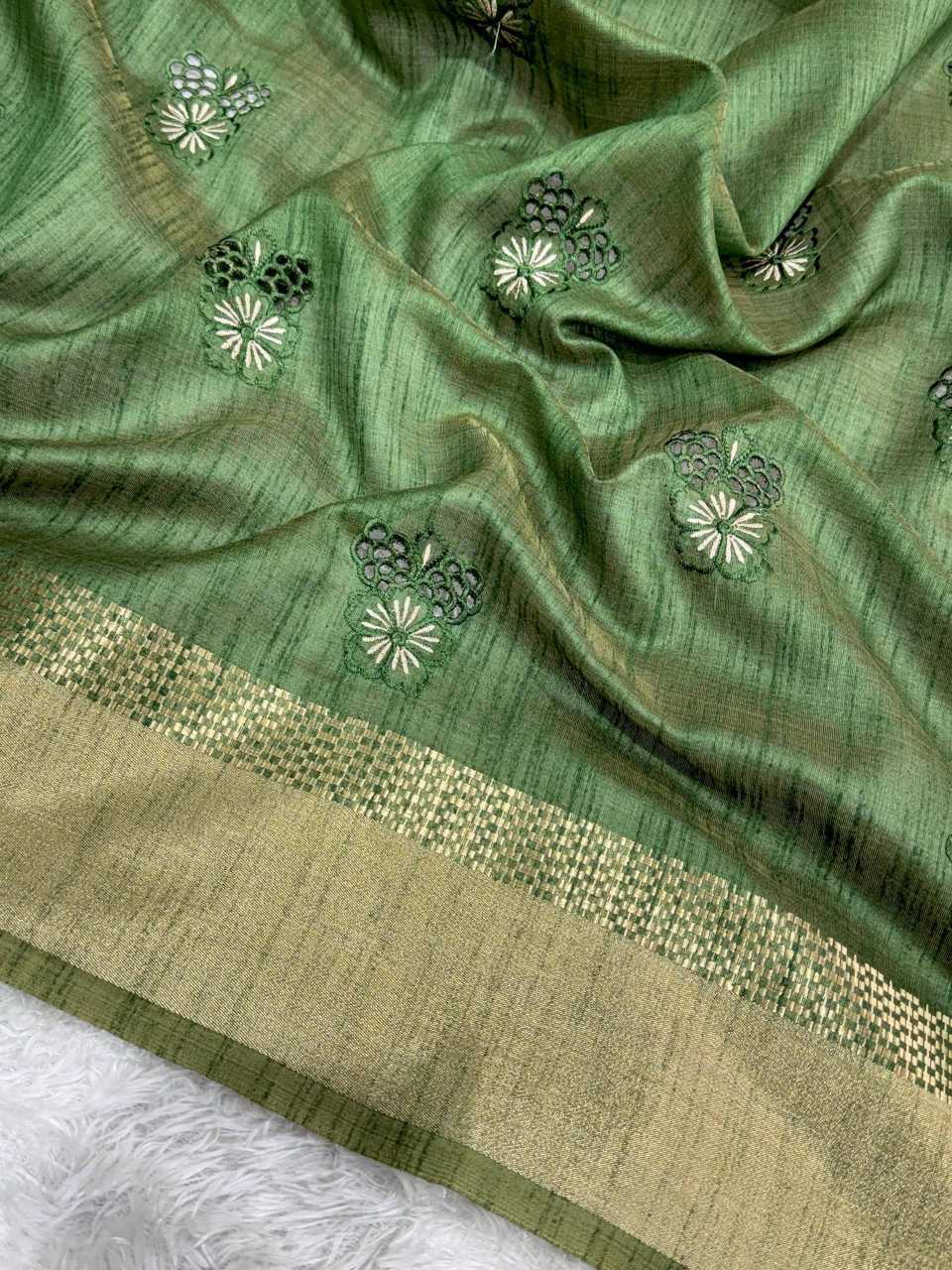 Jacquard Embroidered Saree