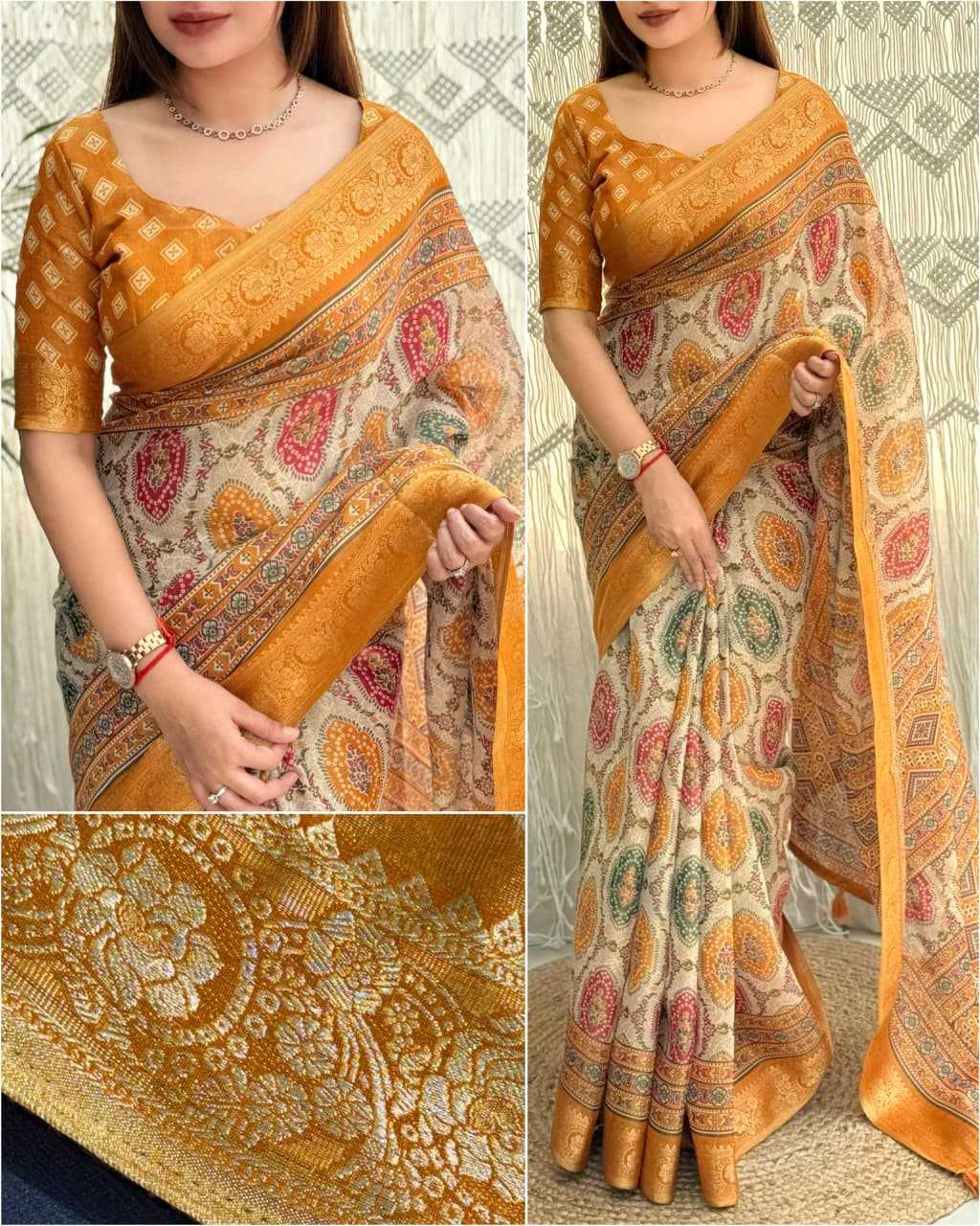 Ajrakh Saree