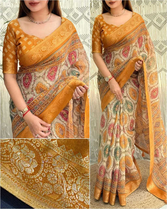 Samyukta Cotton Ajrakh Saree