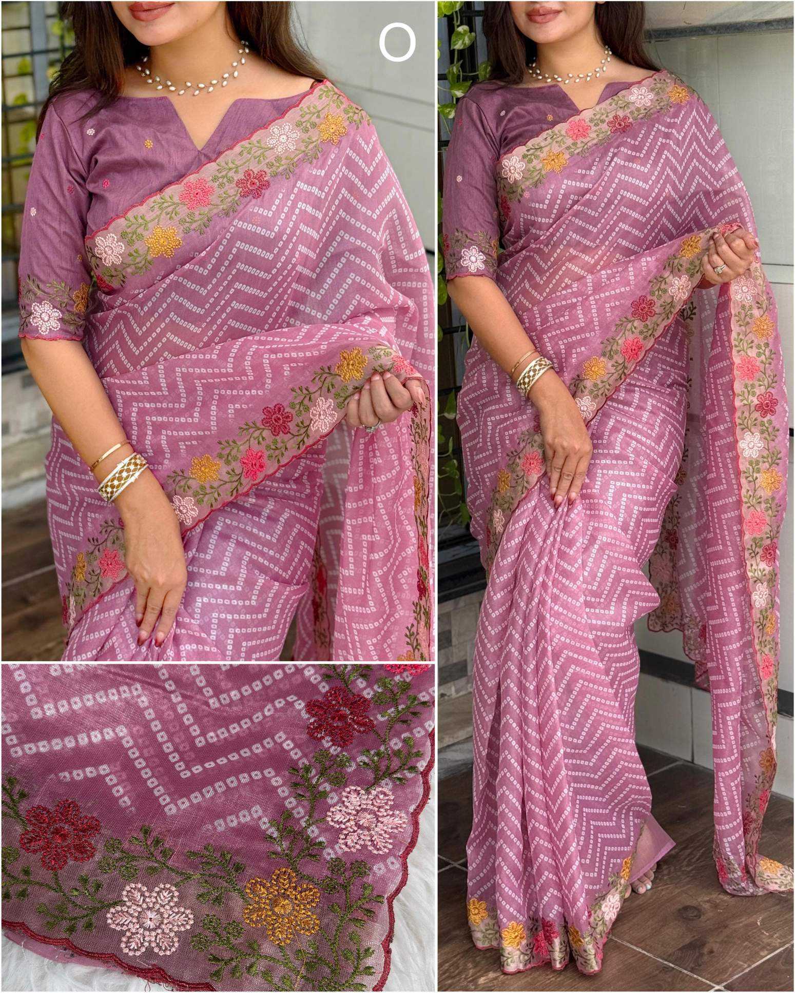 Cotton Embroidered Saree