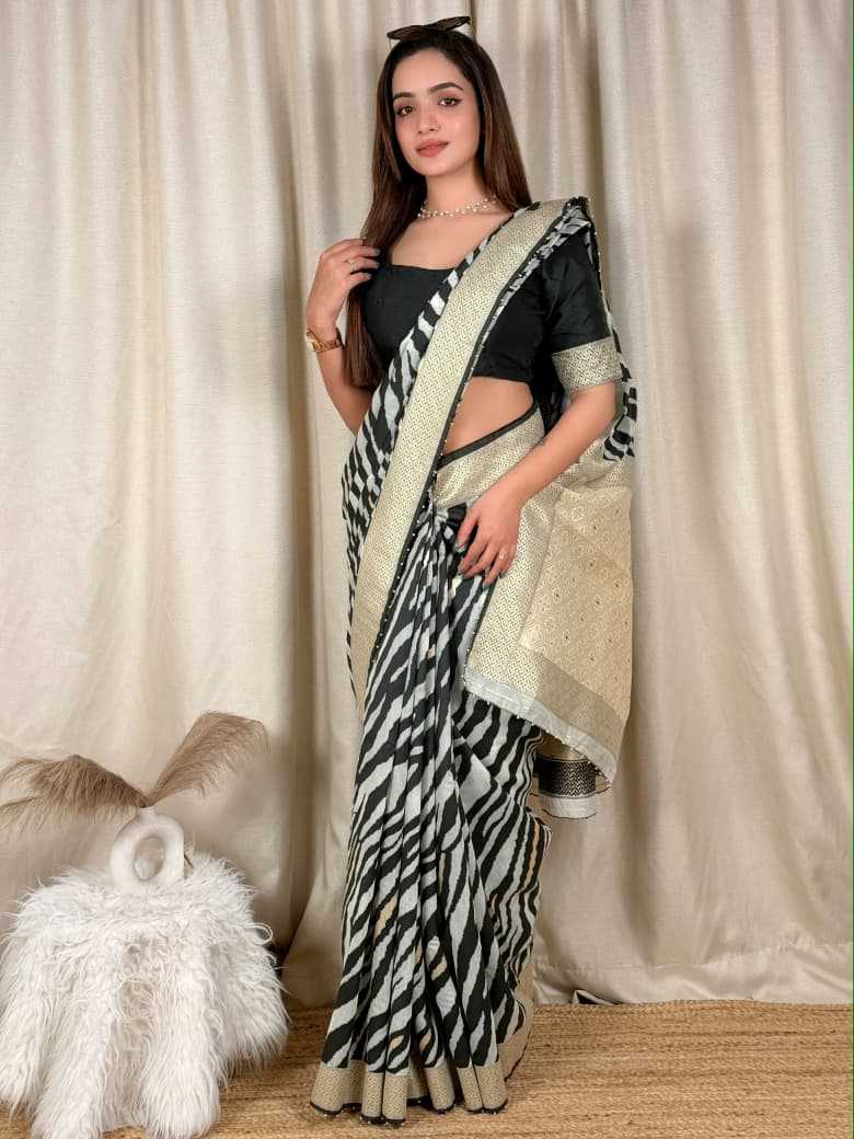 Turkish Zebra Cotton Designer Saree