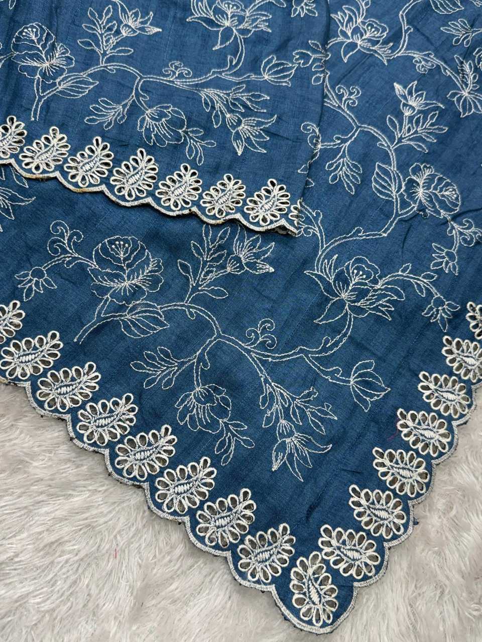 Cotton Embroidered Saree