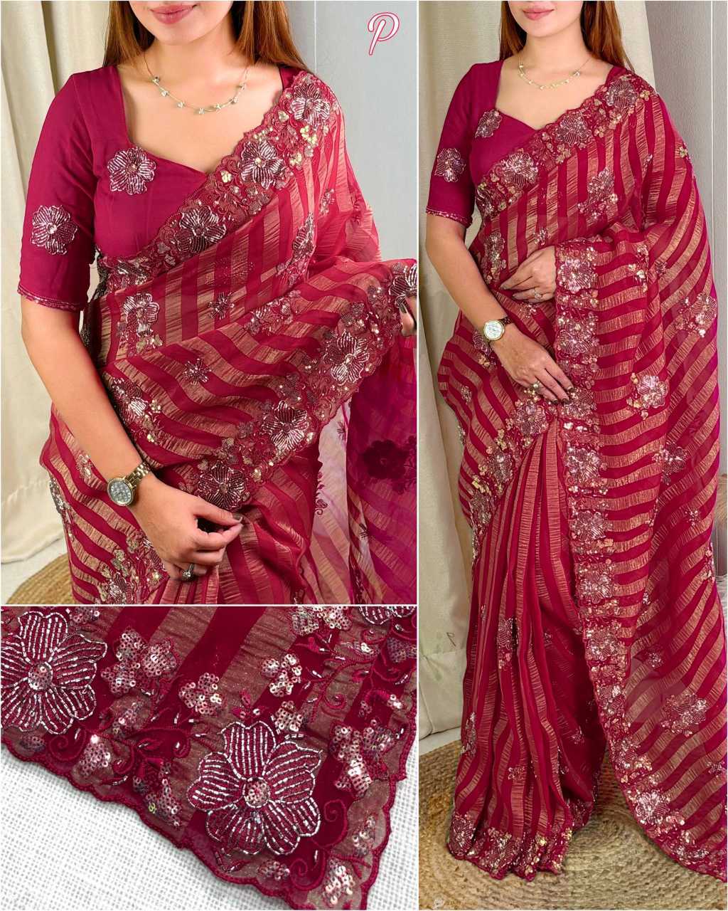 Chiffon Party Wear Saree