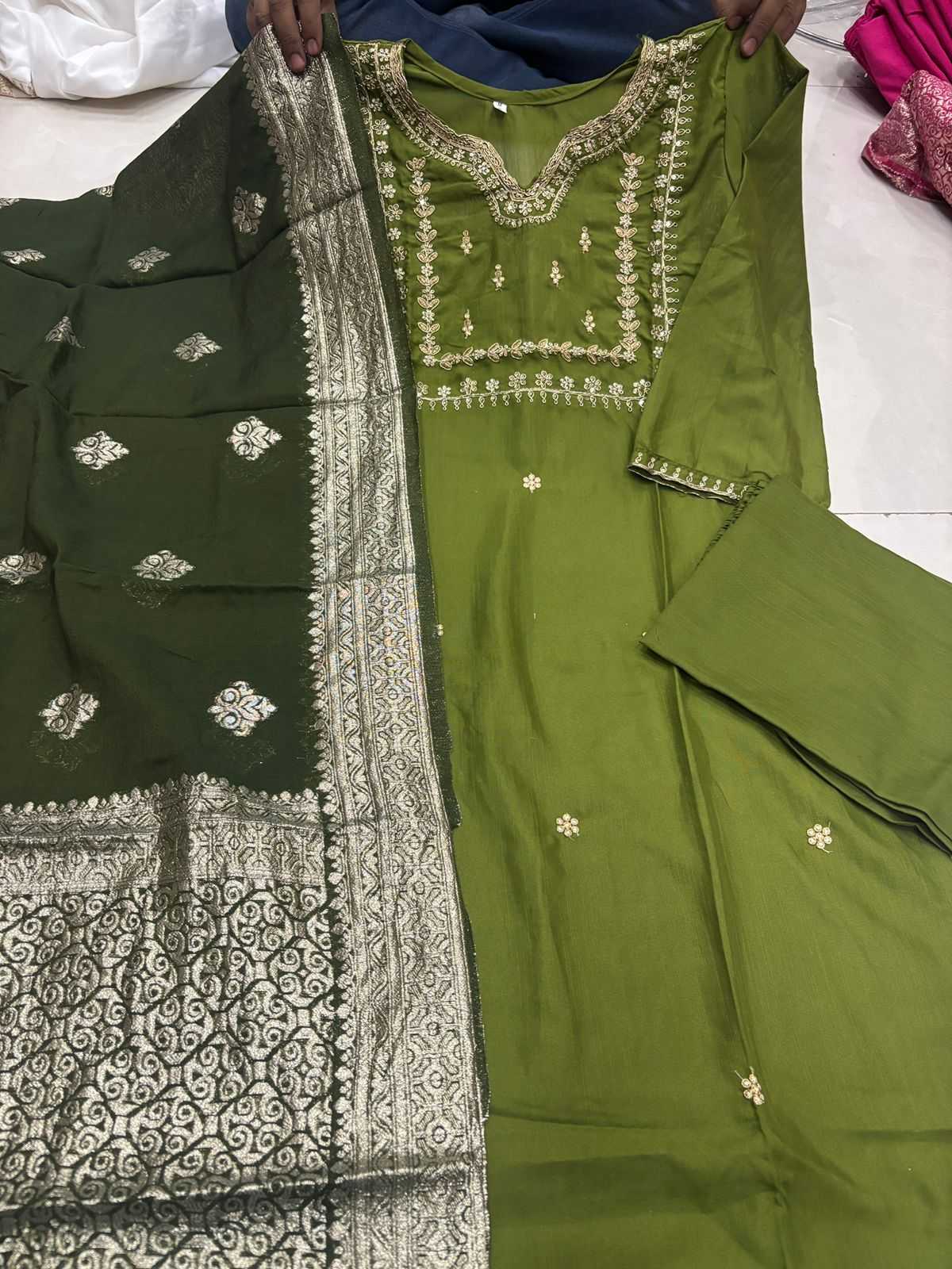 Silk Cotton Embroidery Suit