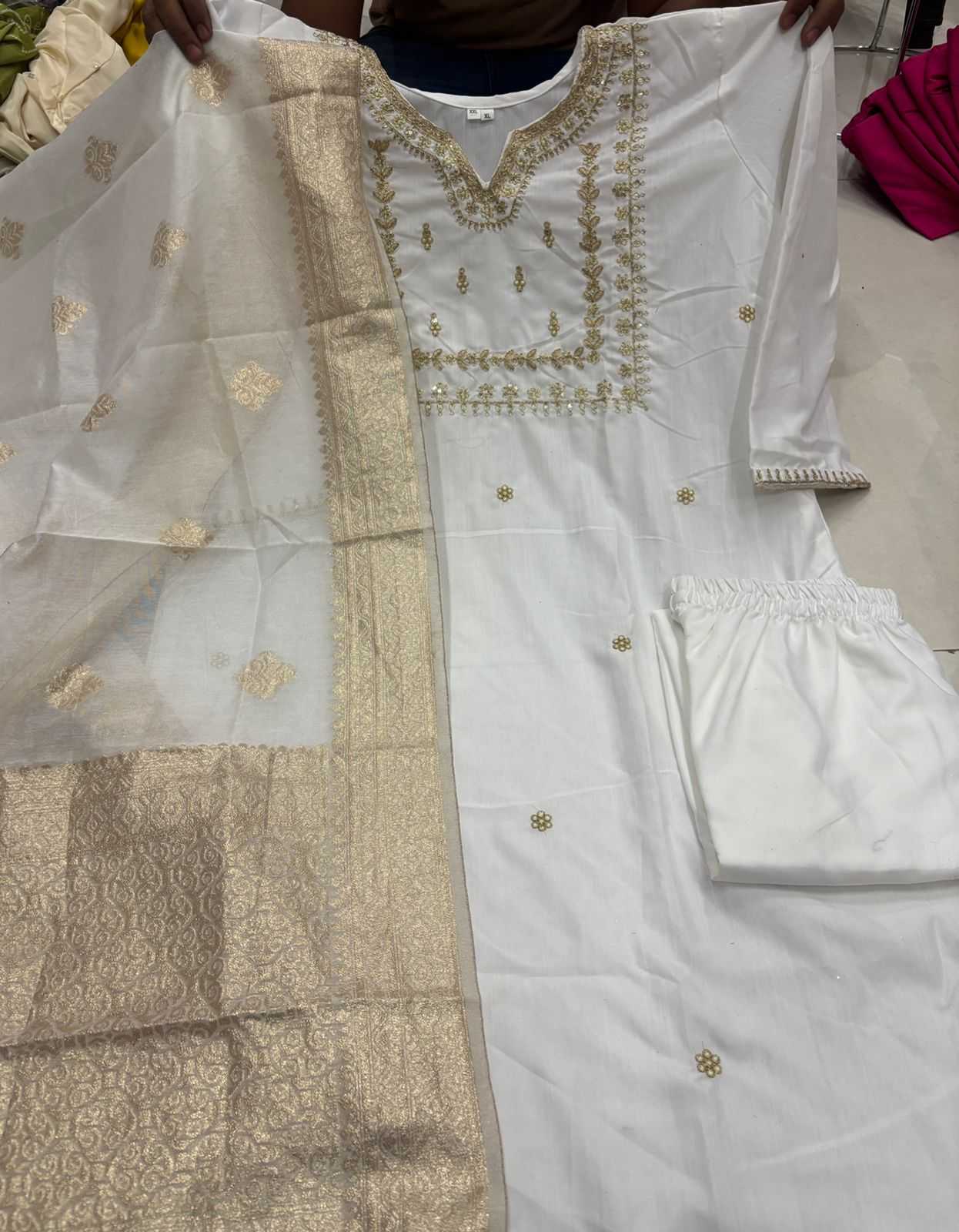Silk Cotton Embroidery Suit