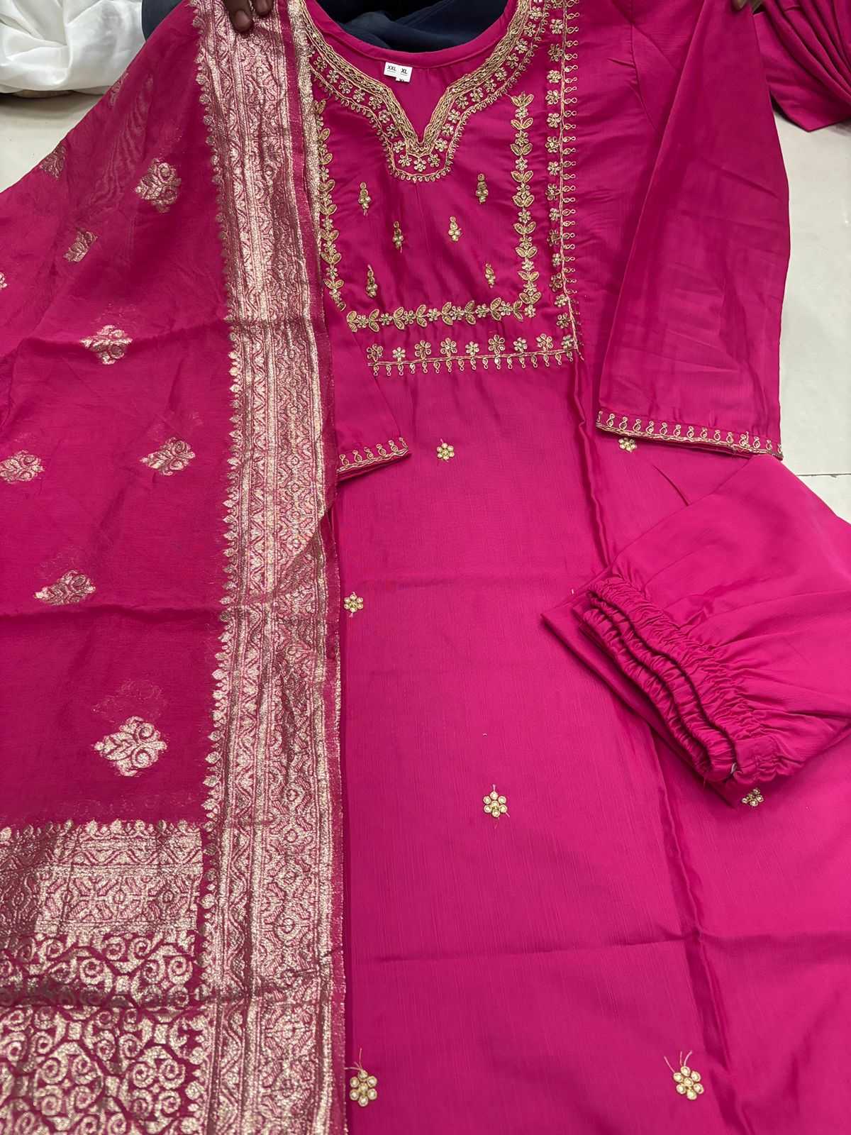 Silk Cotton Embroidery Suit