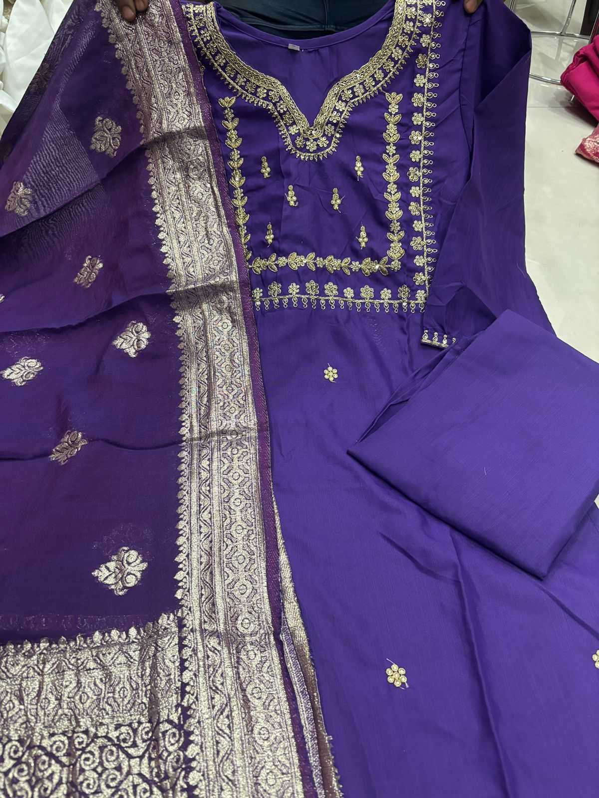 Silk Cotton Embroidery Suit