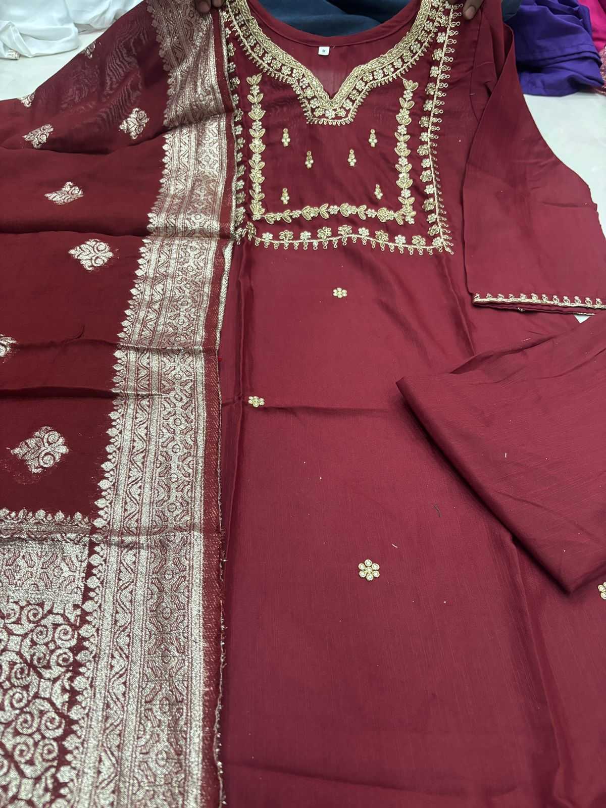 Silk Cotton Embroidery Suit