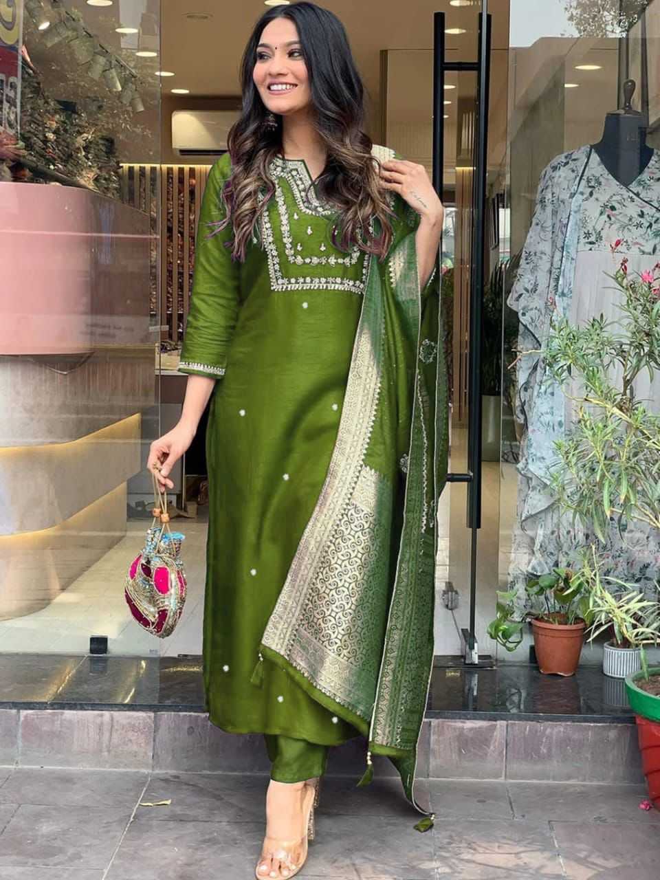 Silk Cotton Ladies Suit