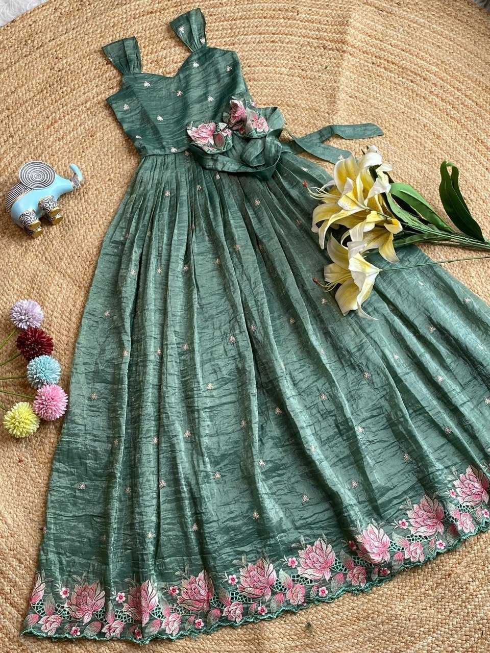 Soft Gold Crush Kids Gown