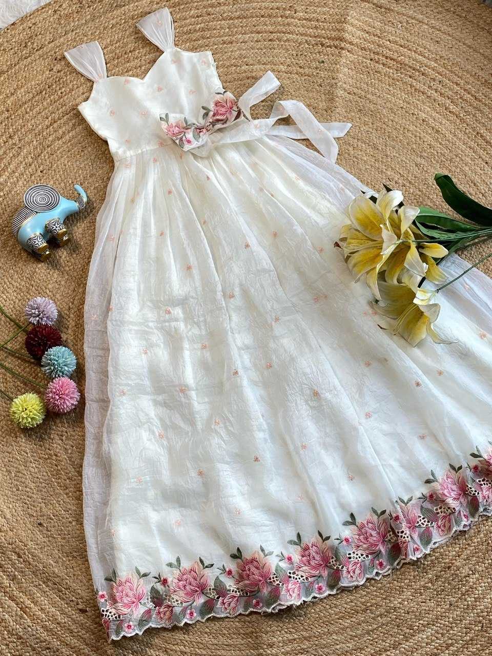 Soft Gold Crush Kids Gown