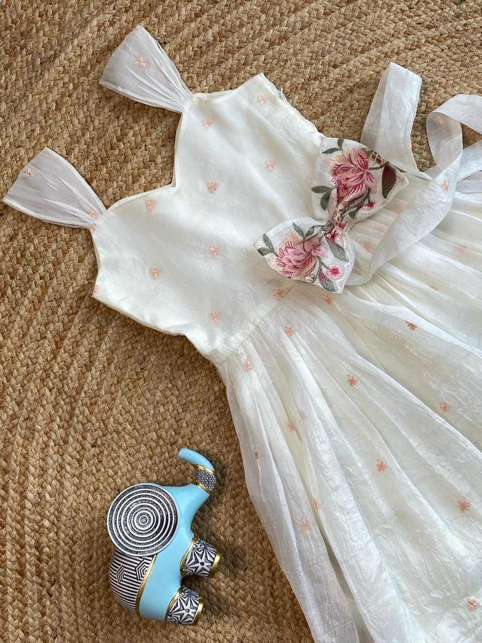 Soft Gold Crush Kids Gown