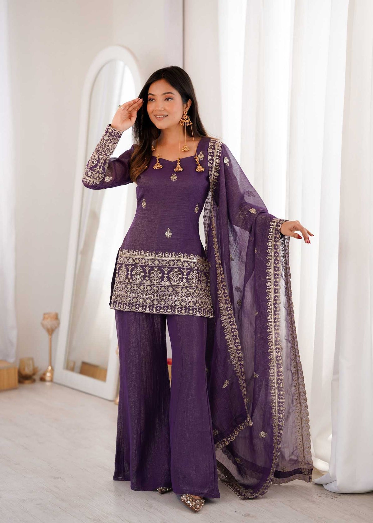 Crush Silk Designer Kurti