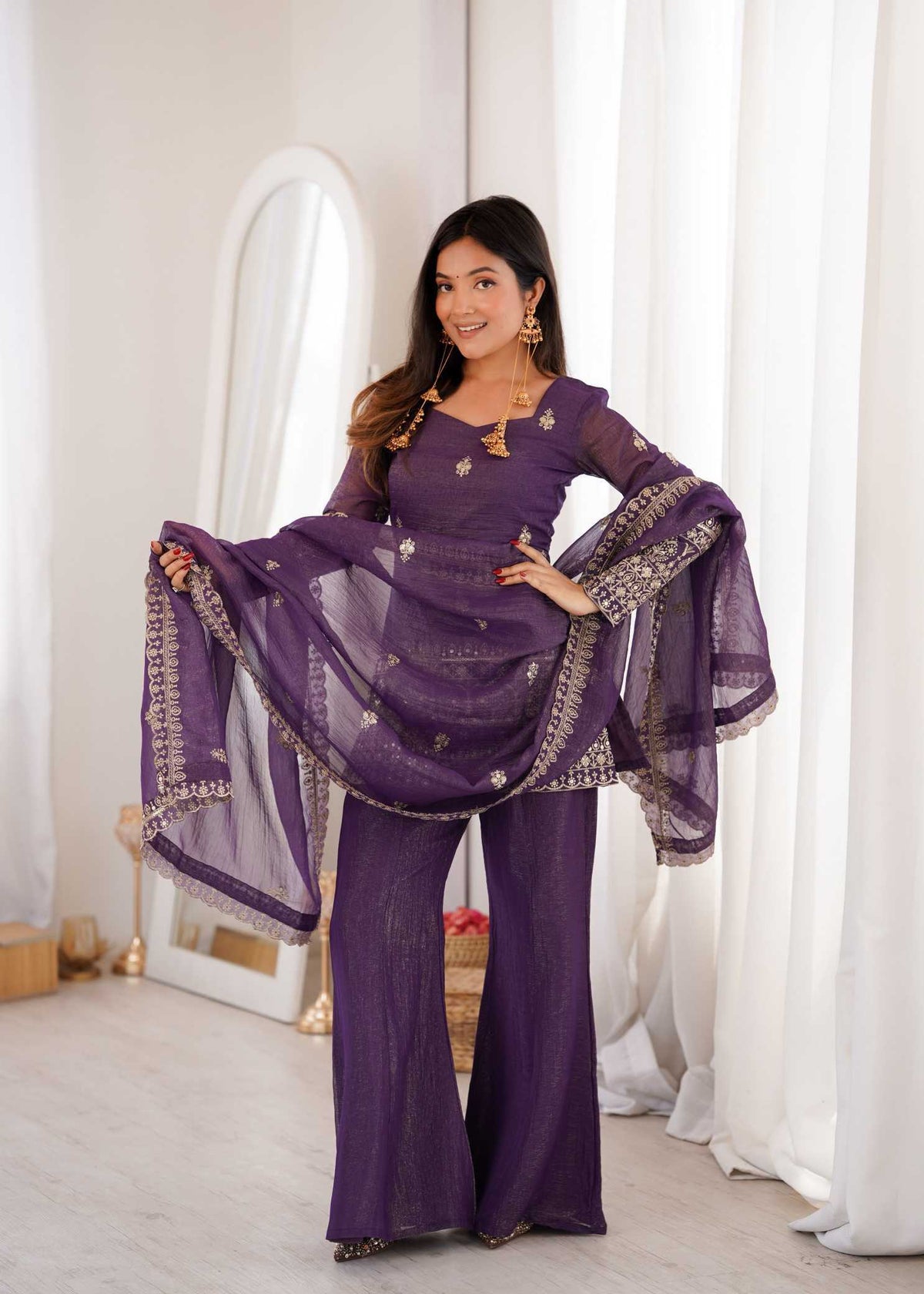 Crush Silk Designer Kurti