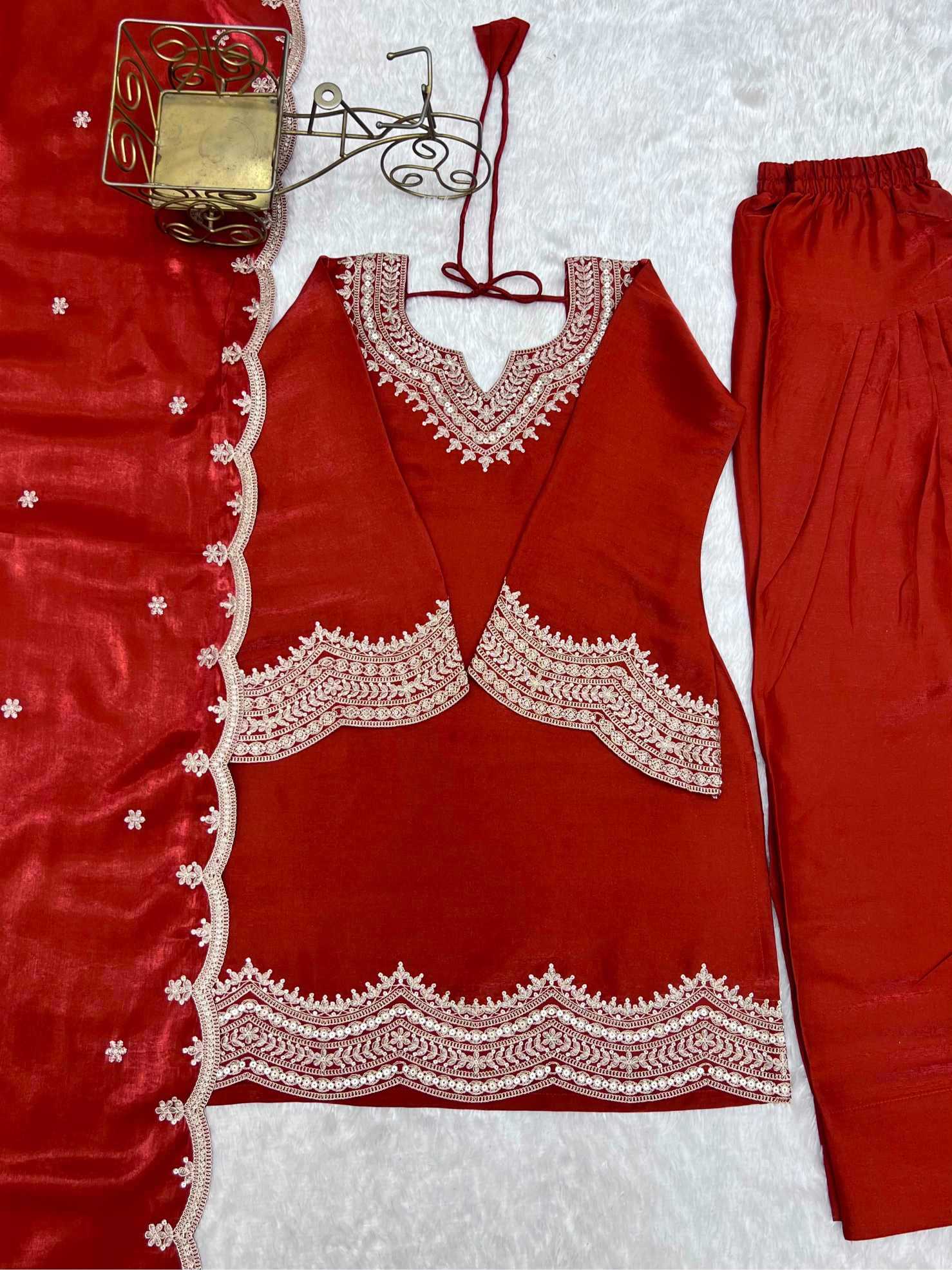 Heavy Roman Silk Embroidery Suit