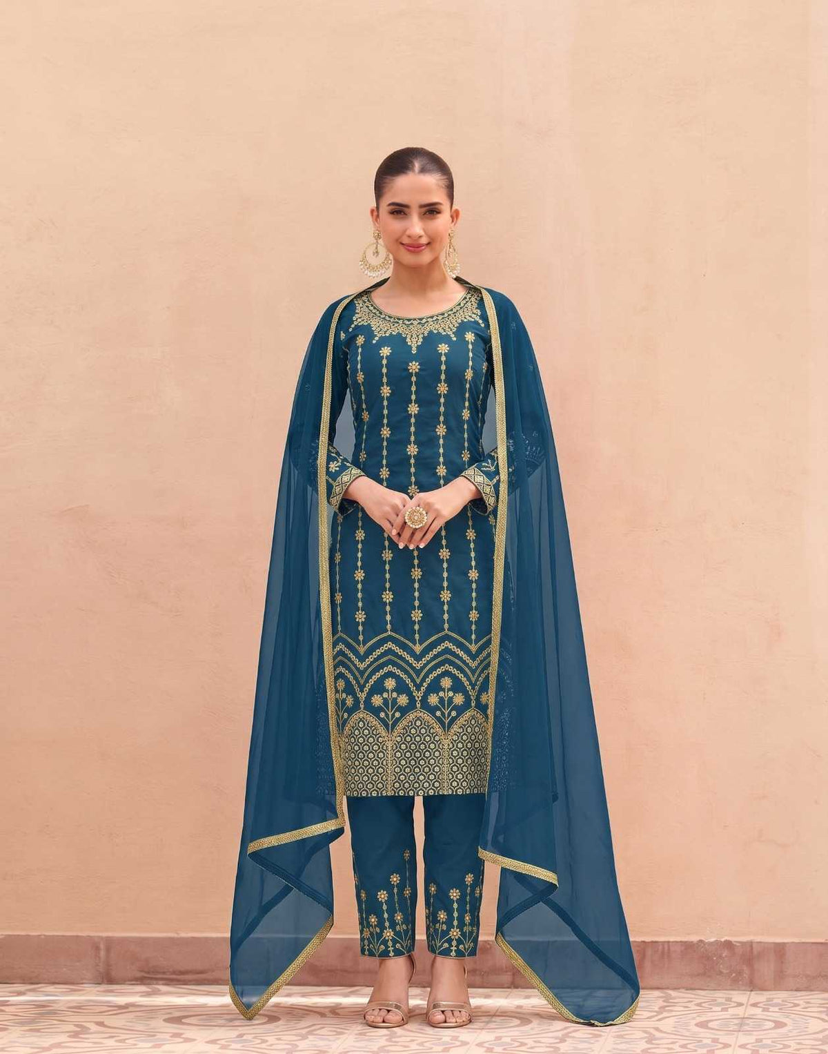 Soft Silk Embroidery Suit