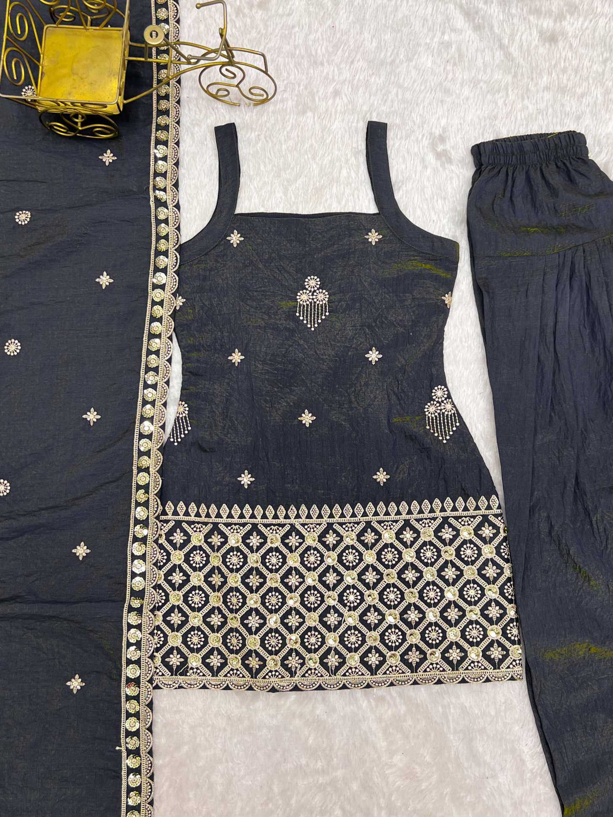 Vichitra Silk Designer Kurti