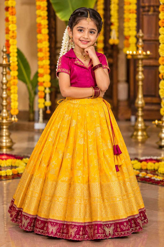 Aanya Dola Silk Kids Lehenga