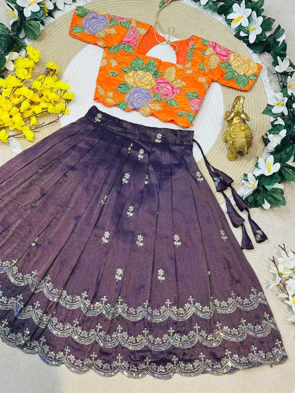 Aaradhya Cotton Kids Lehenga