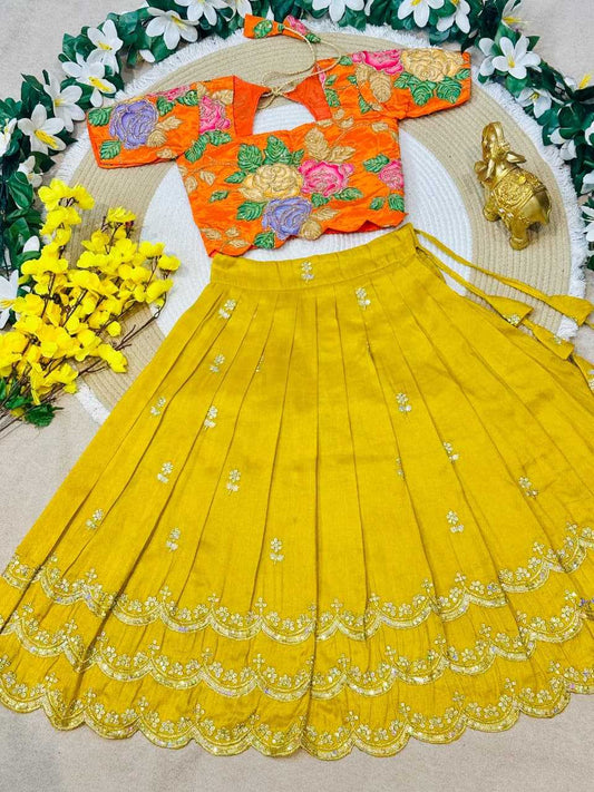 Aaradhya Cotton Kids Lehenga