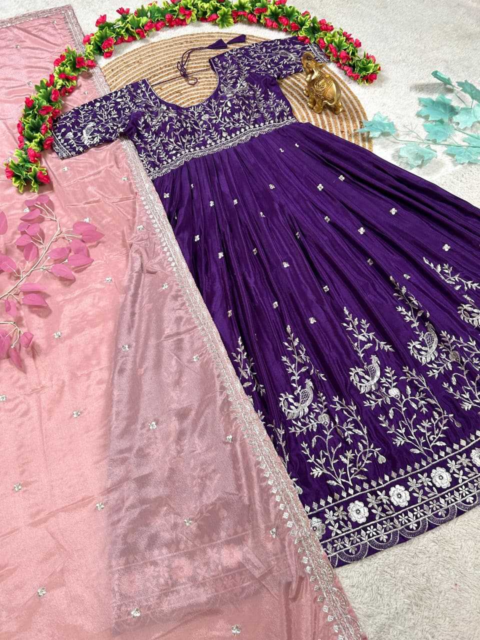 Ahaana Chinon Silk Fancy Gown