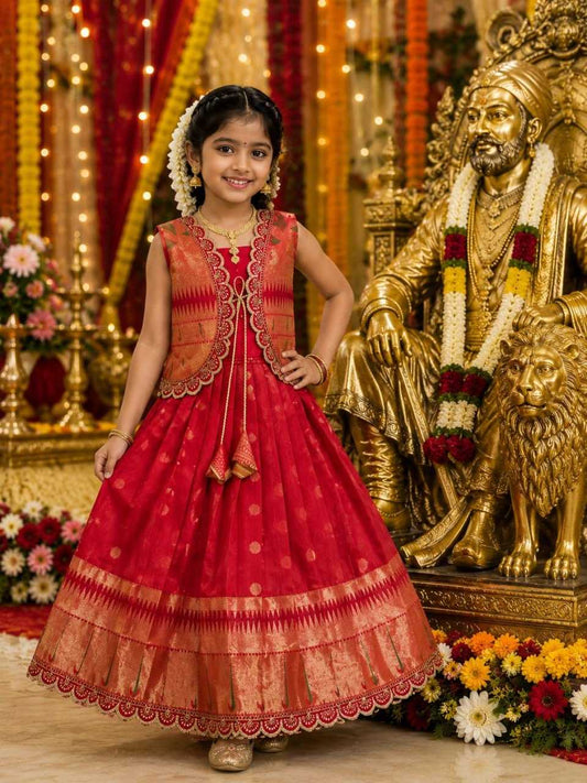 Asahi Paithani Silk Kids Gown