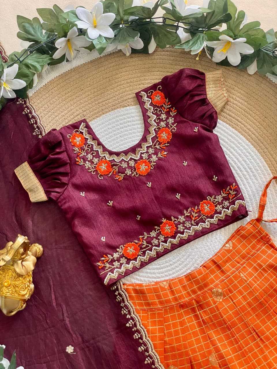 Brinda Pure Silk Kids Lehenga