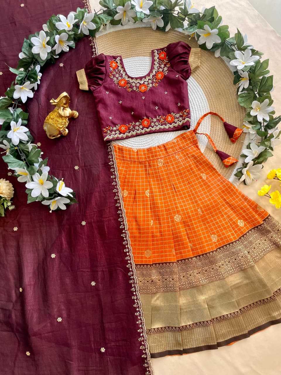 Brinda Pure Silk Kids Lehenga