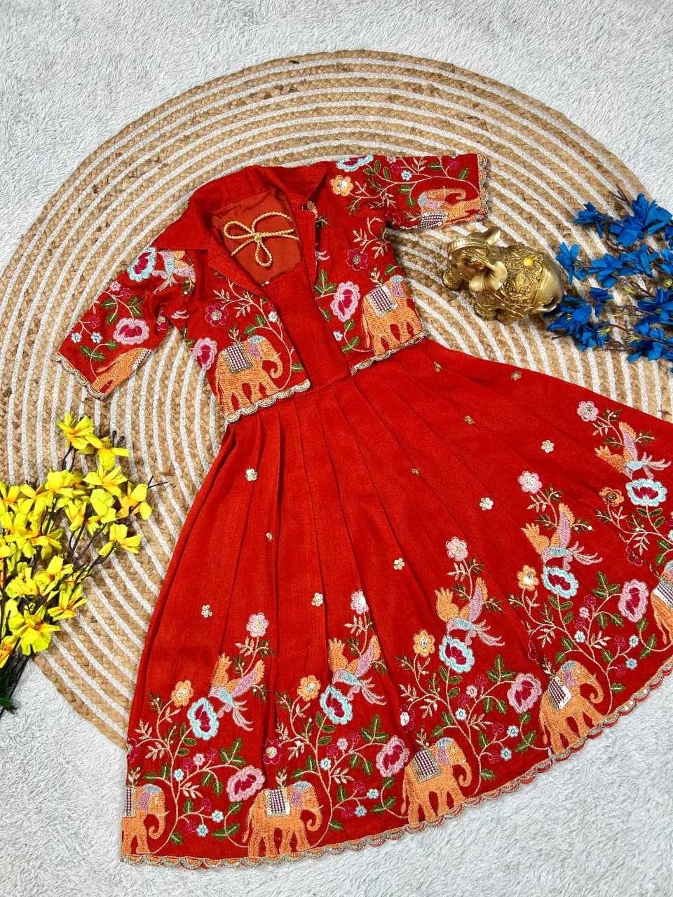 Vichitra Silk Kids Frocks