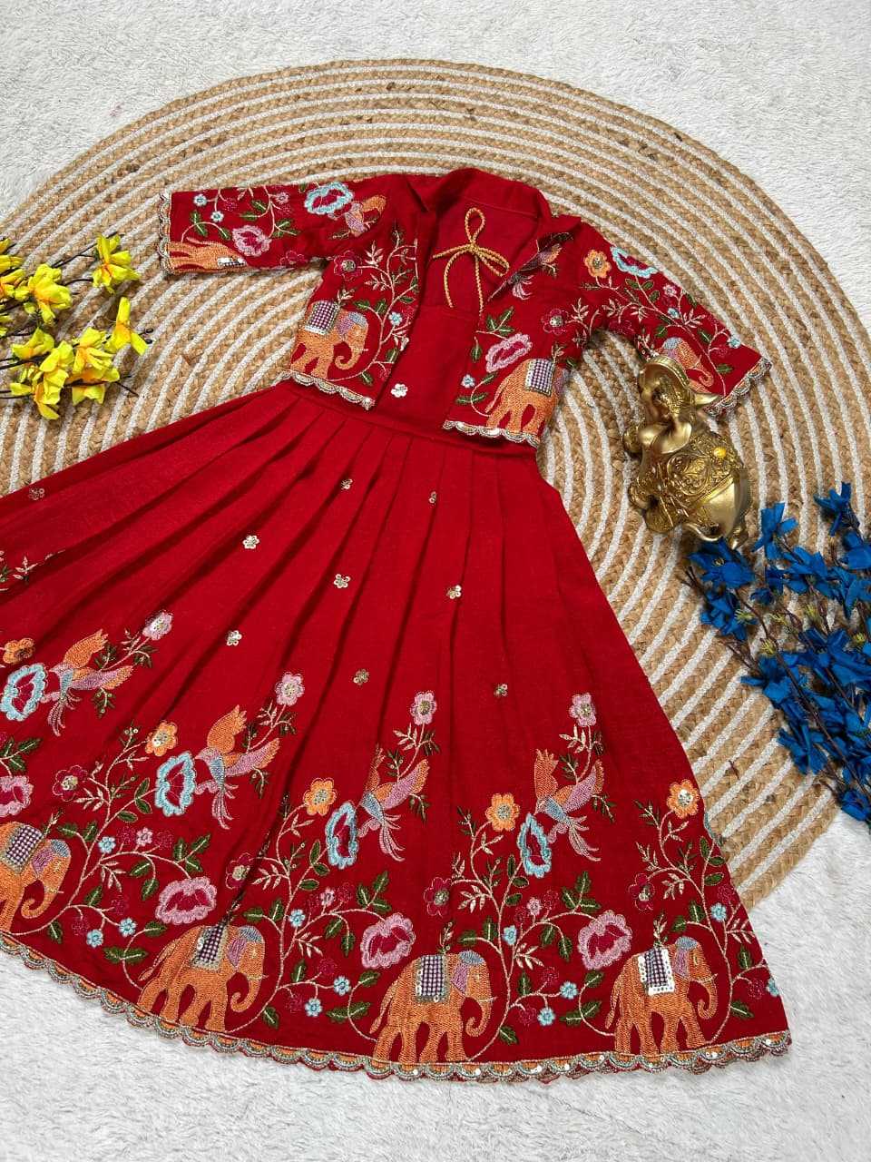 Vichitra Silk Kids Frocks