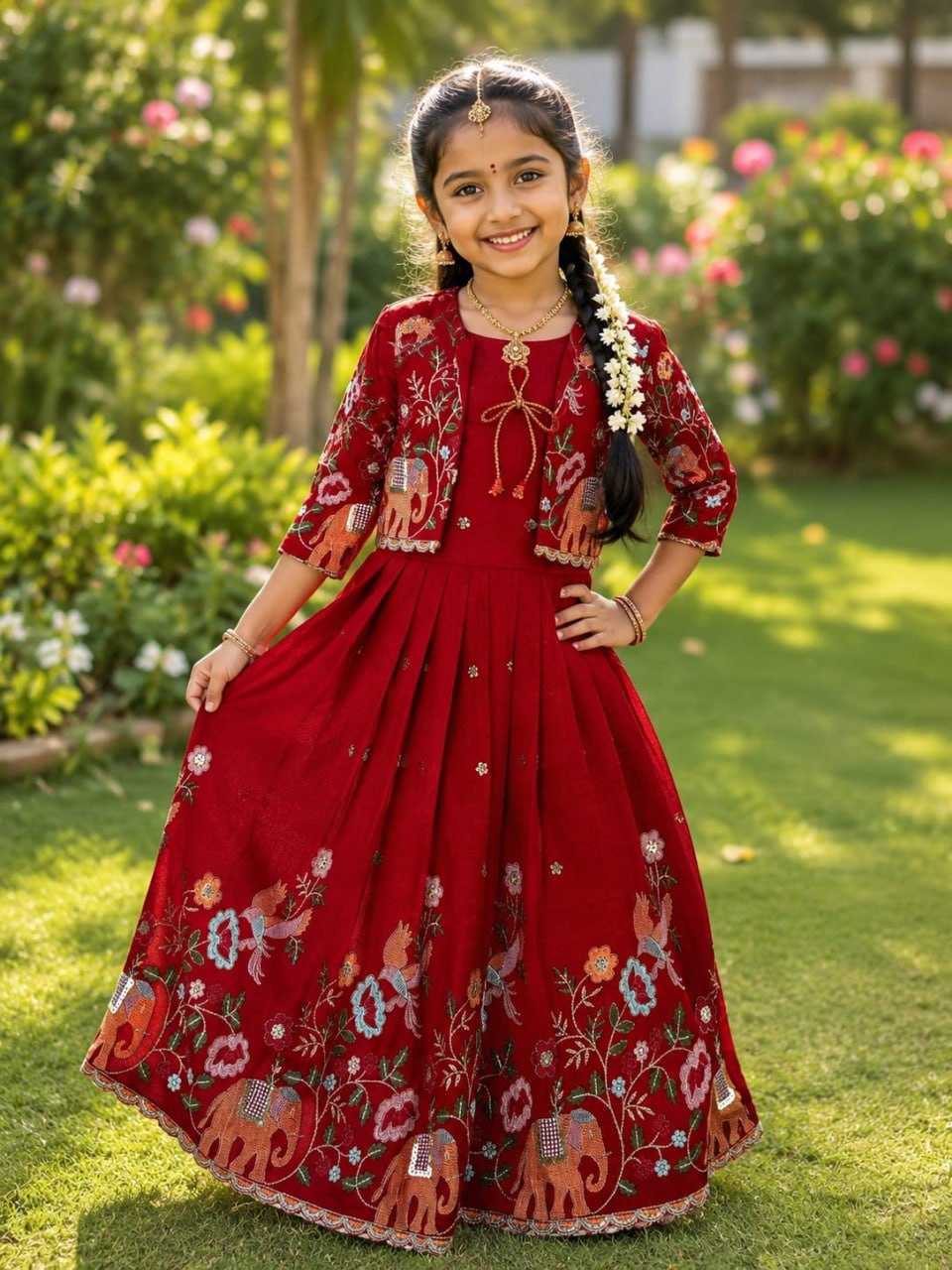 Vichitra Silk Kids Frocks
