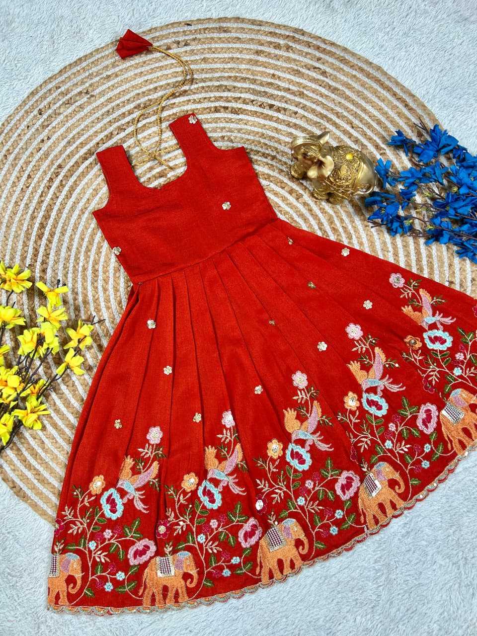 Vichitra Silk Kids Frocks